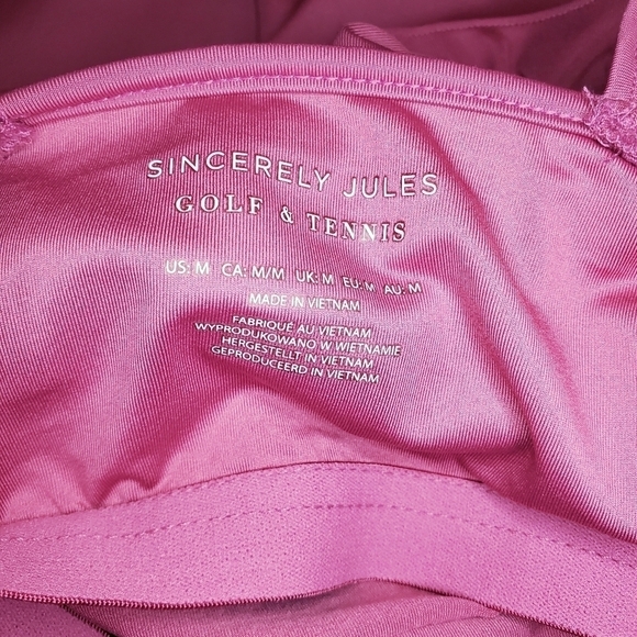 Sincerely Jules Pink Golf & Tennis Dress Lined Shorts Sz M NWT - Picture 11 of 13